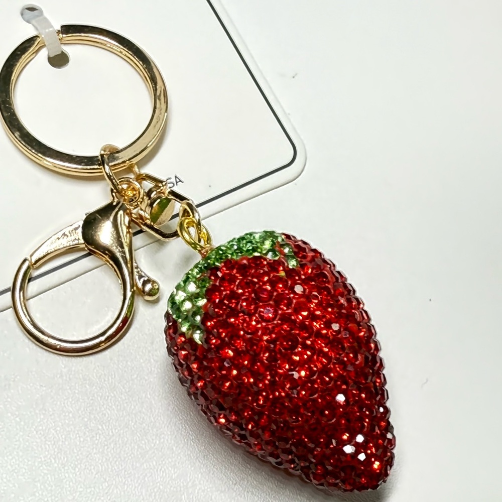 Strawberry Rhinestone Keychain